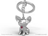 Sleutelhanger Chihuahua Zilver.