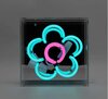 Mini glazen NEON bord &quot;DAISY&quot; blue