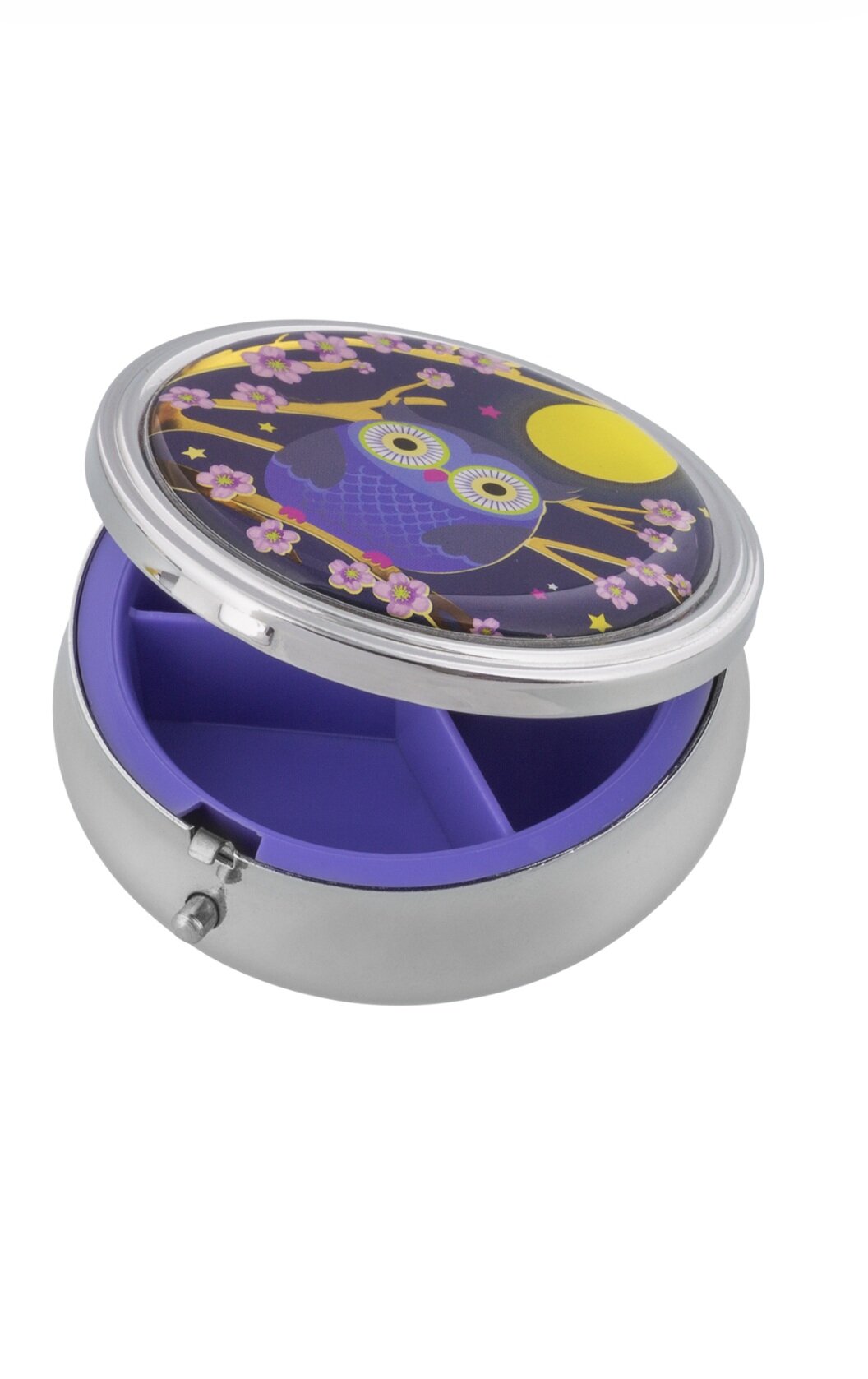 Pillendoos blauwe uil van Pylones.Posologik.