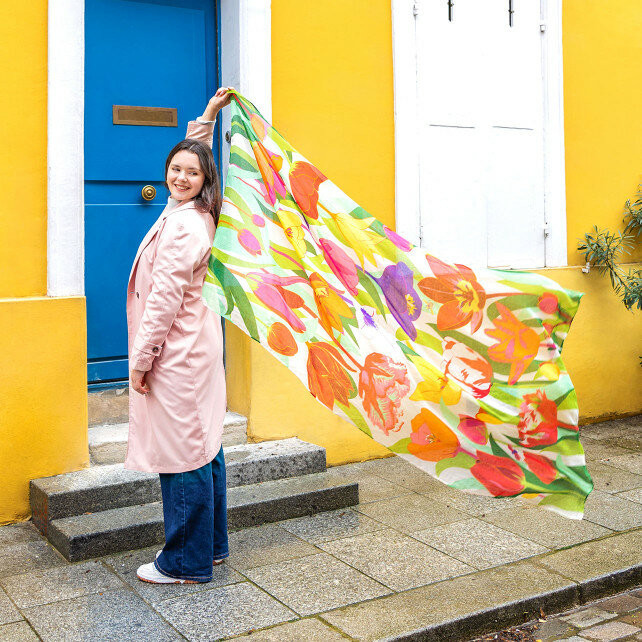 Scarf- balade - sjaal Tulpen