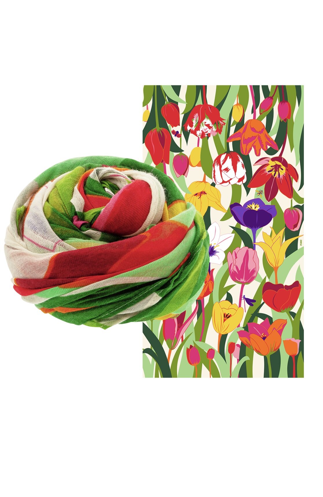 Scarf- balade - sjaal Tulpen