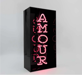 Glazen NEON reclame "AMOUR" black