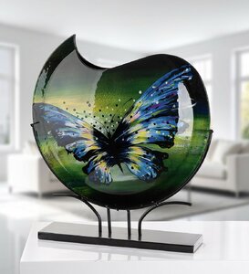 Glasart vaas "SCHMETTERLING" vlinder rond 48 cm 61426  