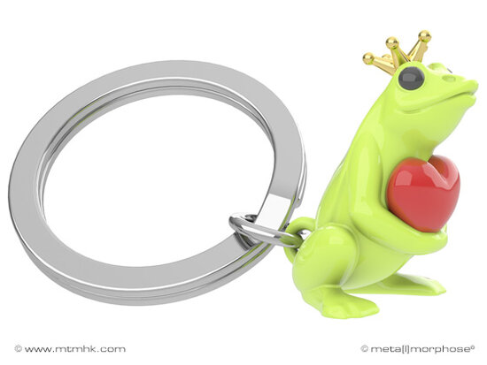Sleutelhanger Kikker met rood hart.