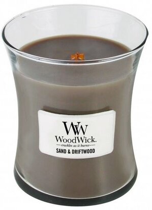 Woodwick Sand and Driftwood Medium Candle.