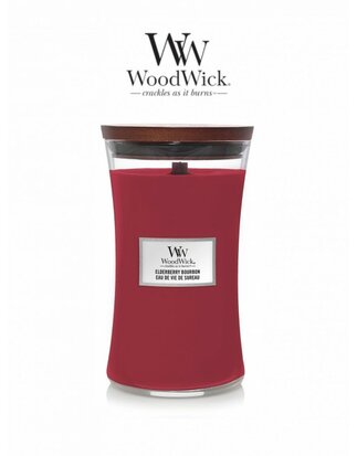 Woodwick elderberry Bourbon Large Candle.