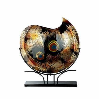 Glas Art Deco Vaas Peacock Small