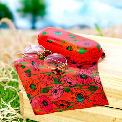 Harde brillenkoker Coquelicots Pylones. Glasses case.