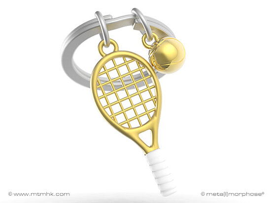 Sleutelhanger tennisracket en tennisbal