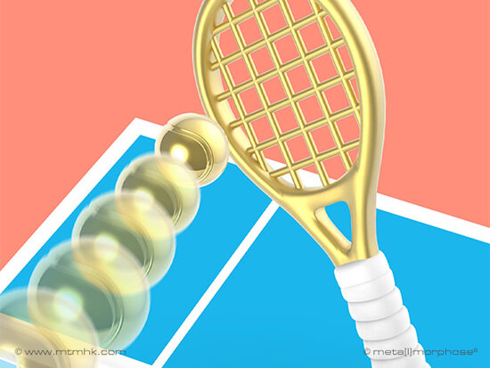 Sleutelhanger Tennis racket + bal.