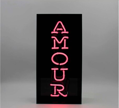 Glazen NEON reclame "AMOUR" black