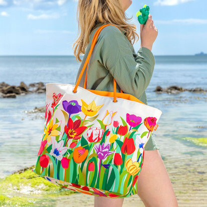 Grote Strandtas Tulpen Pylones Beach Bag