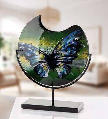 Glasart vaas "SCHMETTERLING" vlinder rond 39 cm 61428  