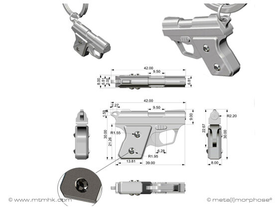 Sleutelhanger Gangsta Revolver