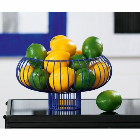 Fruitschaal metaal donker blauw 60379