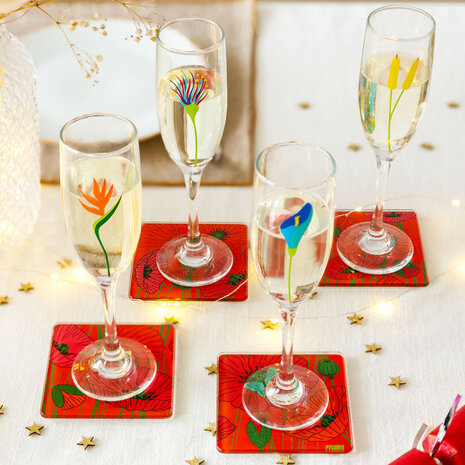 Sous verre Onderzetters Coquelicots