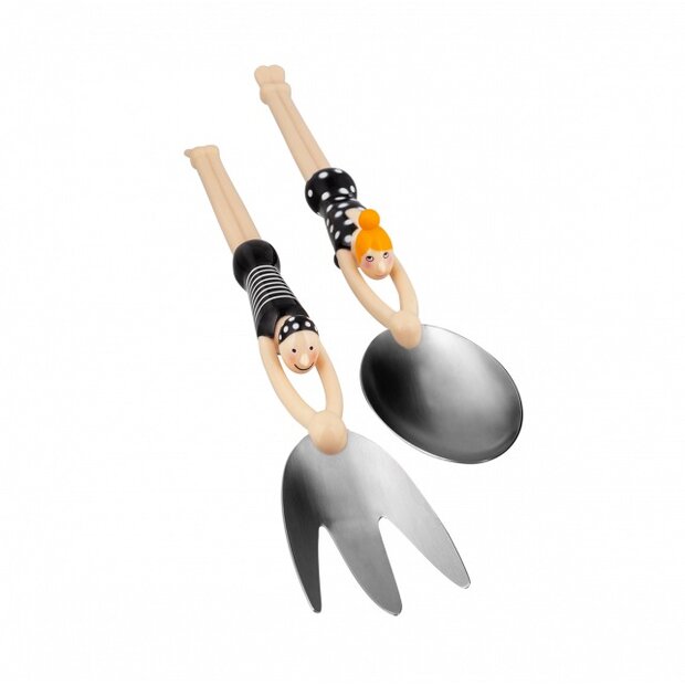 Salade Bestek Black and White Zwemmers Quelle Salade!