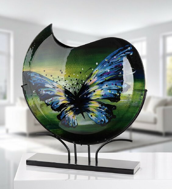 Glasart vaas "SCHMETTERLING" vlinder rond 48 cm 61426  