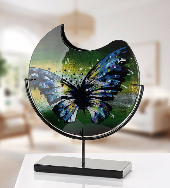Glasart vaas "SCHMETTERLING" vlinder rond 39 cm 61428  