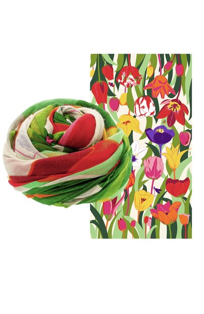 Scarf- balade - sjaal Tulpen