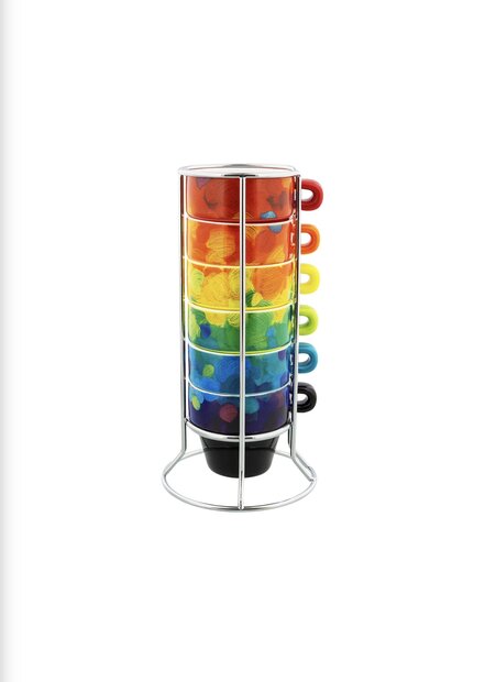 Stack of cups ristretto - Caf&eacute; stretto des artistes Espressokopjes Palette