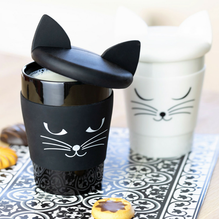 Trophy Mug Mok met Deksel Black cat Pylones