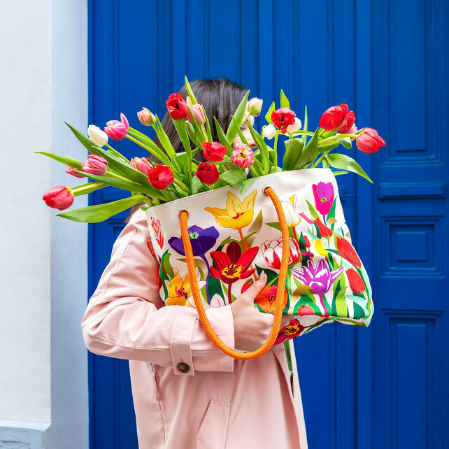 My daily bag Boodschappentas Tulpen
