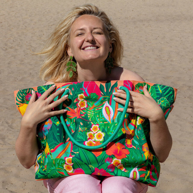 Grote Strandtas Tropical Pylones Beach Bag