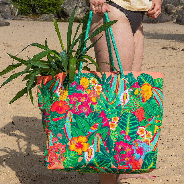 Grote Strandtas Tropical Pylones Beach Bag