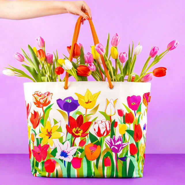 Grote Strandtas Tulpen Pylones Beach Bag