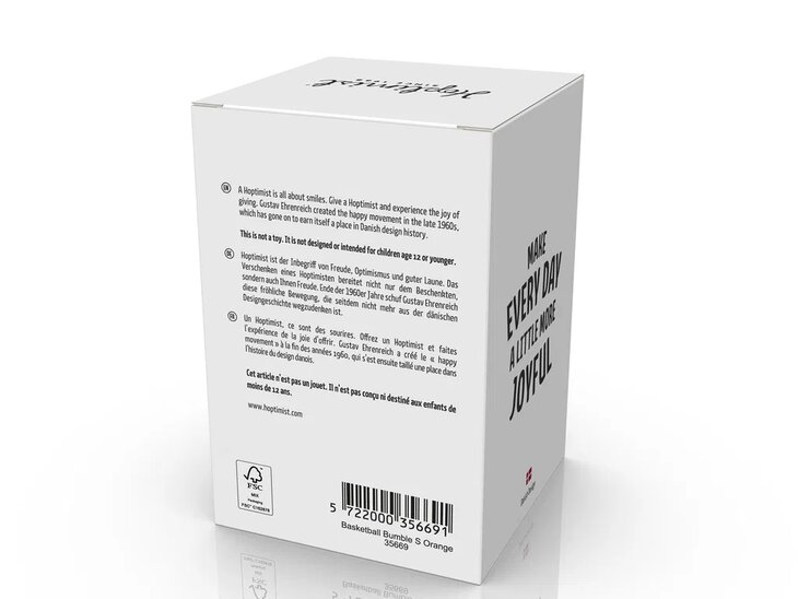 Hoptimist Basketball Bumble 4,5 x 5,8 x 7,6 cm S Oranjev