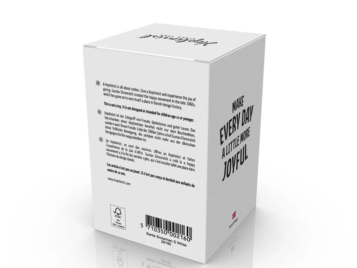 Hoptimist Santa Snowman Hoptimist 8.2 x 6.2 x 6.9 cm S Wit Kerst Sneeuwpop