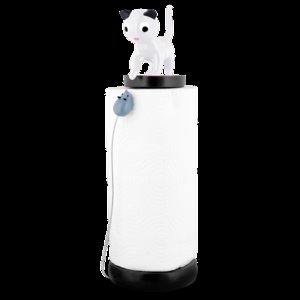 Keukenrolhouder Pylones Wit Charoule-Kitchen paper holder.White. Kat en muis.