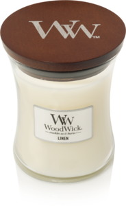 WOODWICK geurkaars Linen Medium