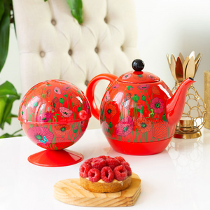 Sugar Pot PYLONES Coquelicots. Suikerpot.