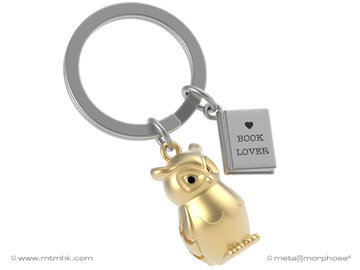 Sleutelhanger Uil met Boek.