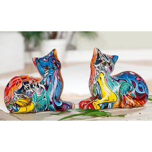 Polyethy cat lying Pop Art 37538