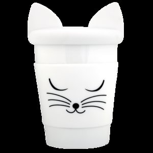 Beker thermo Trophy Mug White Cat. Mok met Deksel van Pylones.