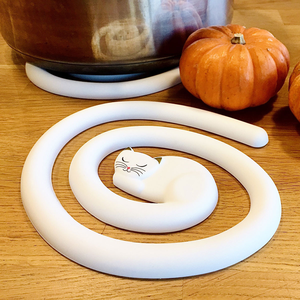 Pylones.Mia Hot Pannen onderzetter Poes Wit 