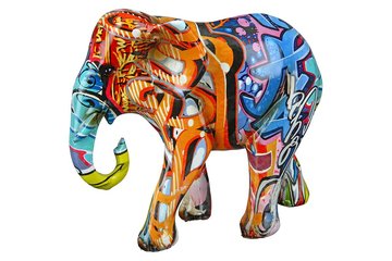 Poly Elefant.Pop Art olifant.Street Art.