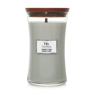 Woodwick Lavender & Cedar Large candle.