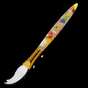 Schilderskwast Kaasmes Pylones Paint. Goud /Geel.Kaasmesje. Pylones.